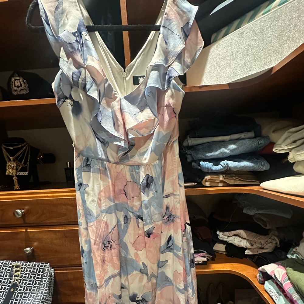 DKNY Pastel Floral Maxi Dress